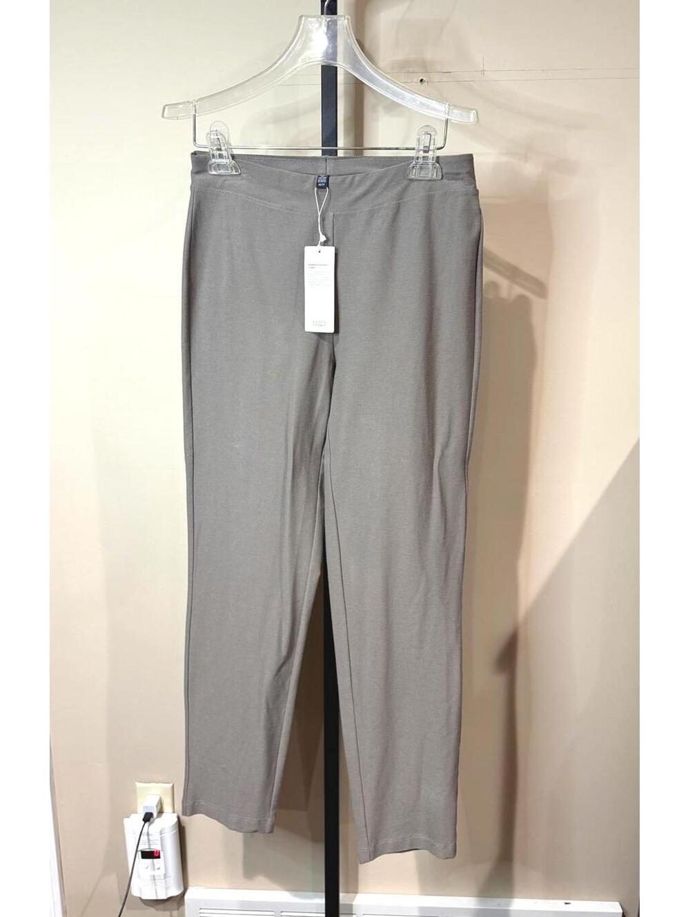 NWT Eileen Fisher Slim Ankle Pants XS Taupe Washable Stretch Crepe